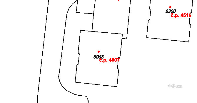 Zlín 4507 na parcele st. 5985 v KÚ Zlín, Katastrální mapa