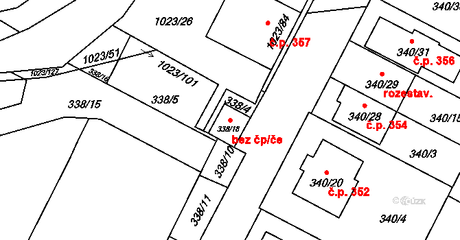 Hrdějovice 42387515 na parcele st. 338/18 v KÚ Hrdějovice, Katastrální mapa