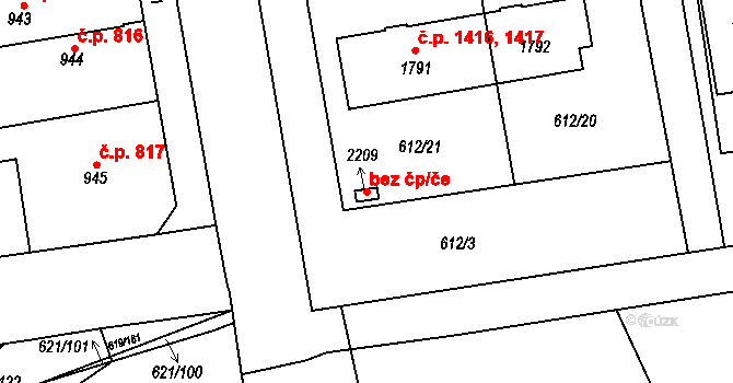 Lysá nad Labem 43417515 na parcele st. 2209 v KÚ Lysá nad Labem, Katastrální mapa