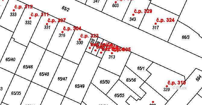 Přerov 43805515 na parcele st. 430 v KÚ Předmostí, Katastrální mapa