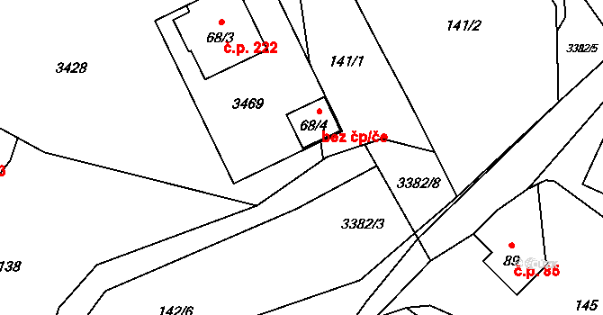 Bohušov 45622515 na parcele st. 68/4 v KÚ Bohušov, Katastrální mapa