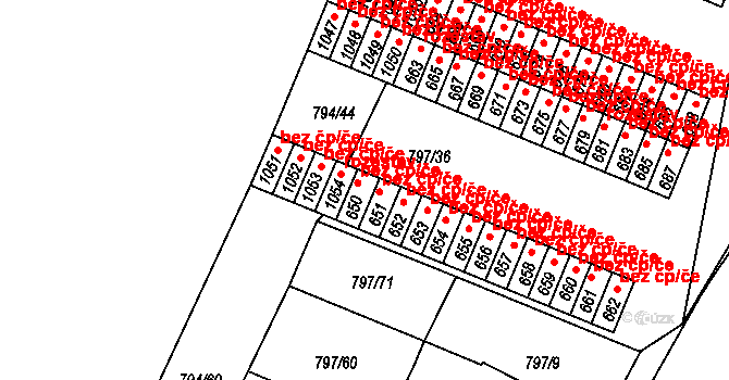 Lišov 46953515 na parcele st. 650 v KÚ Lišov, Katastrální mapa