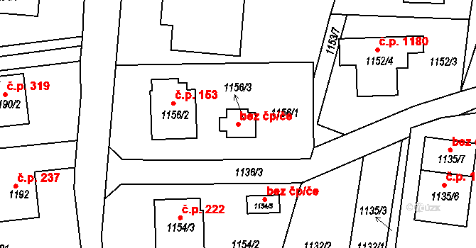 Třinec 48428515 na parcele st. 1156/3 v KÚ Lyžbice, Katastrální mapa