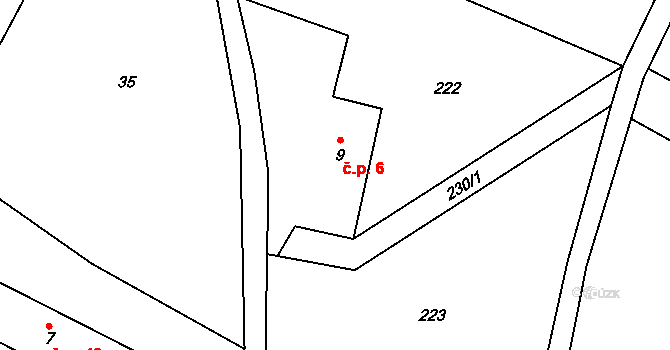 Janovičky 6, Heřmánkovice na parcele st. 9 v KÚ Janovičky u Broumova, Katastrální mapa