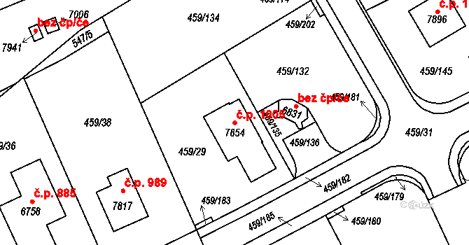 Beroun-Závodí 1005, Beroun na parcele st. 7854 v KÚ Beroun, Katastrální mapa
