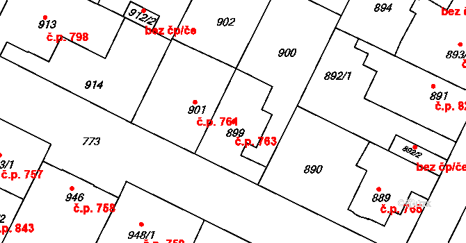 Moravský Krumlov 763 na parcele st. 899 v KÚ Moravský Krumlov, Katastrální mapa
