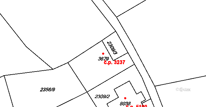 Zlín 3237 na parcele st. 3679 v KÚ Zlín, Katastrální mapa