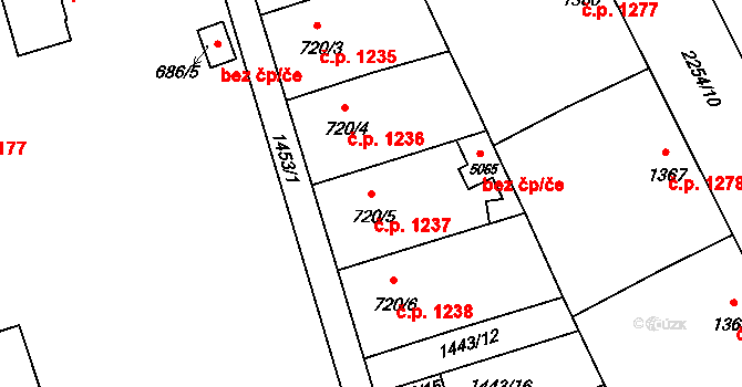 Šumperk 1237 na parcele st. 720/5 v KÚ Šumperk, Katastrální mapa