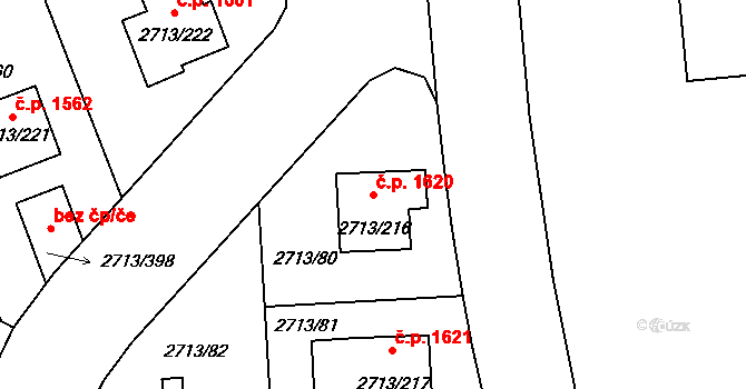 Pelhřimov 1620 na parcele st. 2713/216 v KÚ Pelhřimov, Katastrální mapa