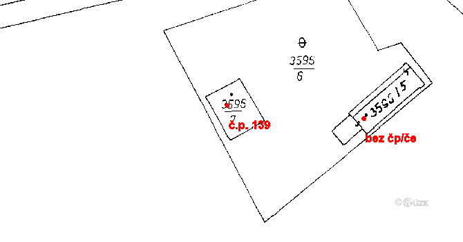 Poděbrady III 139, Poděbrady na parcele st. 3596/7 v KÚ Poděbrady, Katastrální mapa
