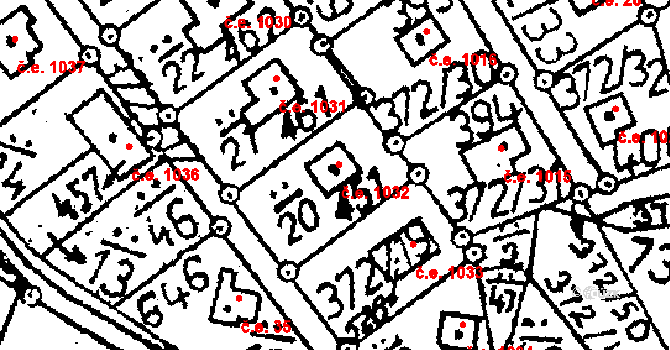 Kácov 1032 na parcele st. 451 v KÚ Kácov, Katastrální mapa