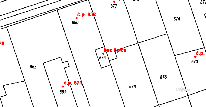 Lužice 38919516 na parcele st. 879 v KÚ Lužice u Hodonína, Katastrální mapa
