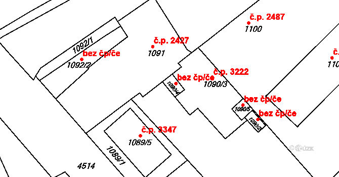 Teplice 42581516 na parcele st. 1090/4 v KÚ Teplice, Katastrální mapa