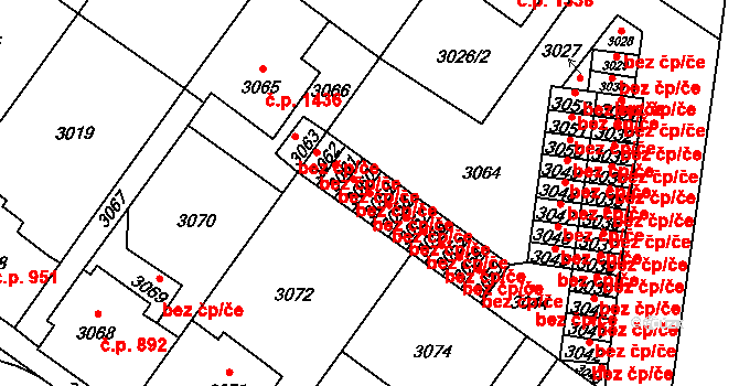 Vsetín 43304516 na parcele st. 3059 v KÚ Vsetín, Katastrální mapa