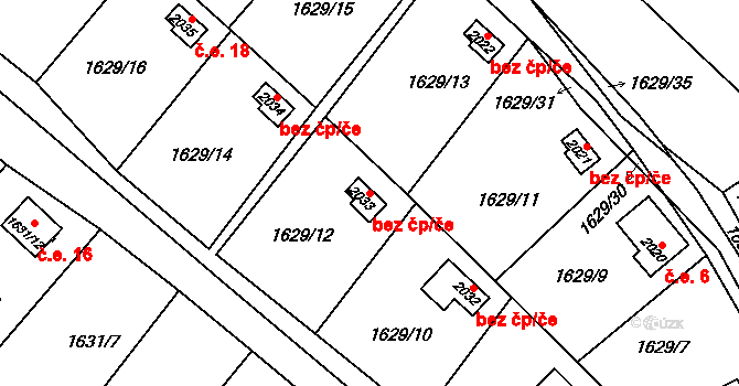 Vinařice 44392516 na parcele st. 2033 v KÚ Vinařice u Kladna, Katastrální mapa