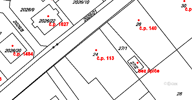 Darkovičky 113, Hlučín na parcele st. 24 v KÚ Darkovičky, Katastrální mapa