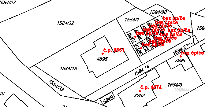 Beroun-Město 1551, Beroun na parcele st. 4895 v KÚ Beroun, Katastrální mapa