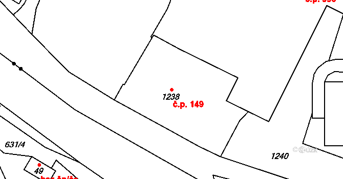 Dobruška 149 na parcele st. 1238 v KÚ Dobruška, Katastrální mapa