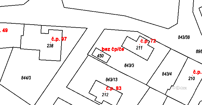 Sobíňov 103408517 na parcele st. 450 v KÚ Sobíňov, Katastrální mapa