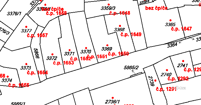 Jihlava 1650 na parcele st. 3369 v KÚ Jihlava, Katastrální mapa