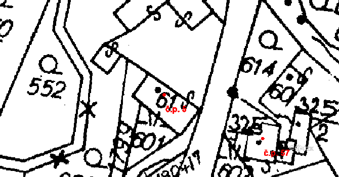Vesec 5, Mírová pod Kozákovem na parcele st. 61 v KÚ Vesec pod Kozákovem, Katastrální mapa