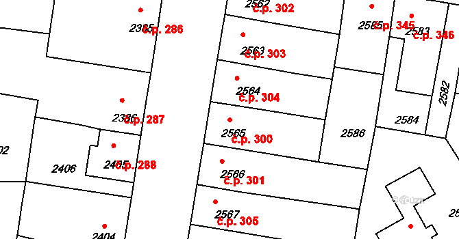 Mimoň I 300, Mimoň na parcele st. 2565 v KÚ Mimoň, Katastrální mapa