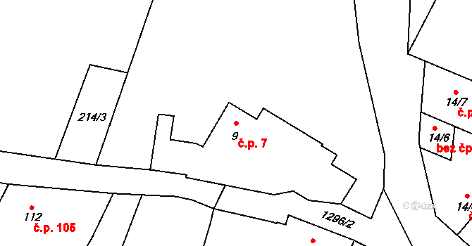Dražejov 7, Strakonice na parcele st. 9 v KÚ Dražejov u Strakonic, Katastrální mapa