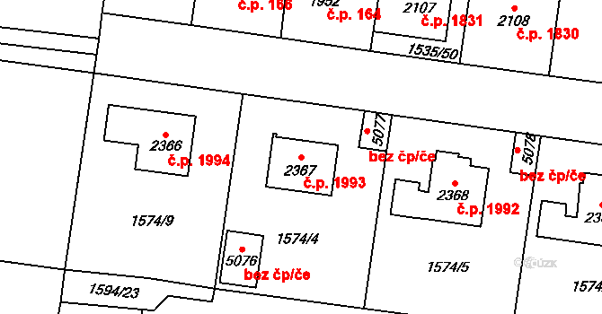 Dvůr Králové nad Labem 1993 na parcele st. 2367 v KÚ Dvůr Králové nad Labem, Katastrální mapa