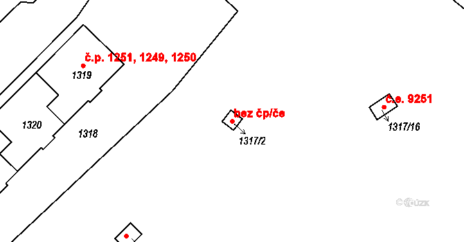 Ústí nad Labem 38858517 na parcele st. 1317/2 v KÚ Střekov, Katastrální mapa