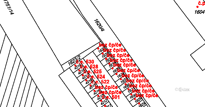Hluk 40622517 na parcele st. 1638 v KÚ Hluk, Katastrální mapa