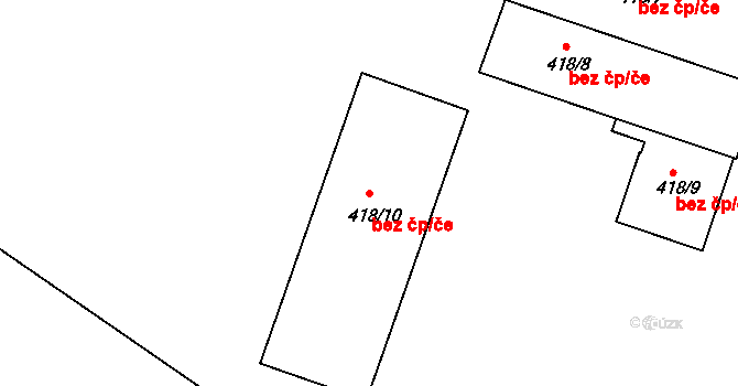 Benešov nad Ploučnicí 40680517 na parcele st. 418/10 v KÚ Benešov nad Ploučnicí, Katastrální mapa