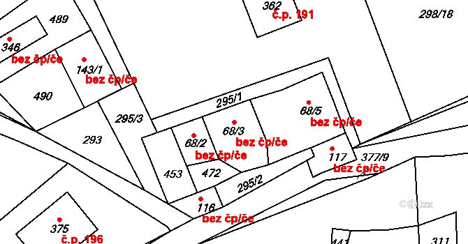 Dolní Bělá 41866517 na parcele st. 68/3 v KÚ Dolní Bělá, Katastrální mapa