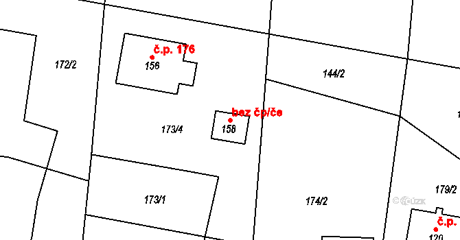 Jestřebí 42601517 na parcele st. 158 v KÚ Jestřebí u Zábřeha, Katastrální mapa