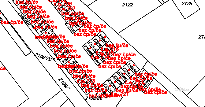 Teplice 42711517 na parcele st. 2108/44 v KÚ Teplice-Trnovany, Katastrální mapa