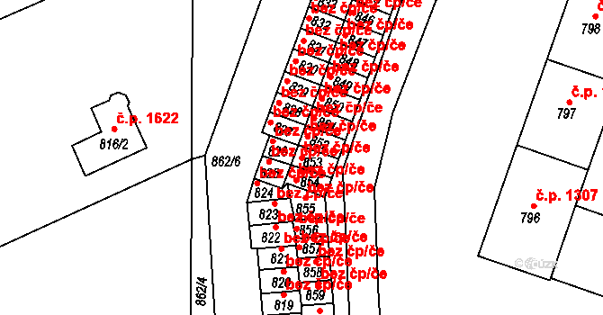 Příbor 44875517 na parcele st. 853 v KÚ Příbor, Katastrální mapa