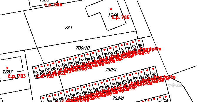 Žirovnice 45274517 na parcele st. 839 v KÚ Žirovnice, Katastrální mapa