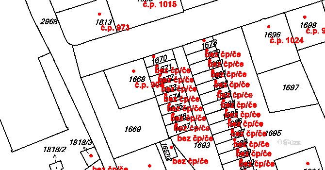 Děčín 47108517 na parcele st. 1673 v KÚ Děčín, Katastrální mapa