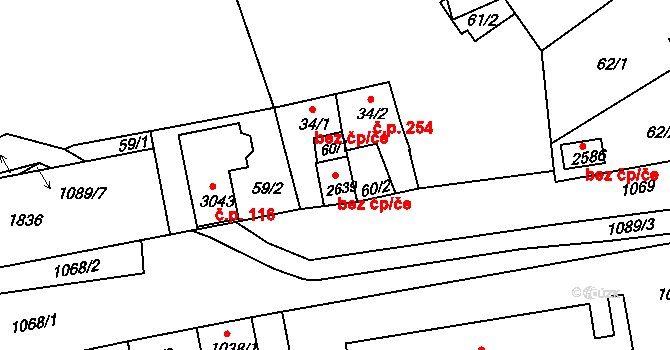 Brandýs nad Labem-Stará Boleslav 48086517 na parcele st. 2639 v KÚ Brandýs nad Labem, Katastrální mapa