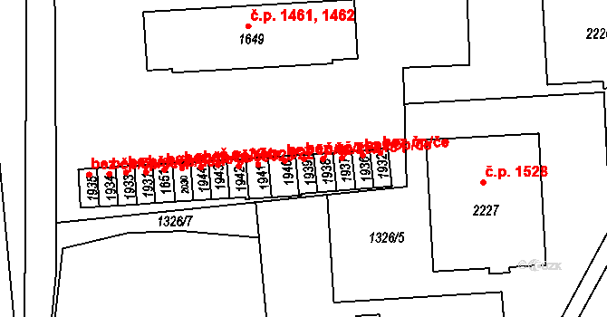 Slaný 49481517 na parcele st. 1939 v KÚ Slaný, Katastrální mapa
