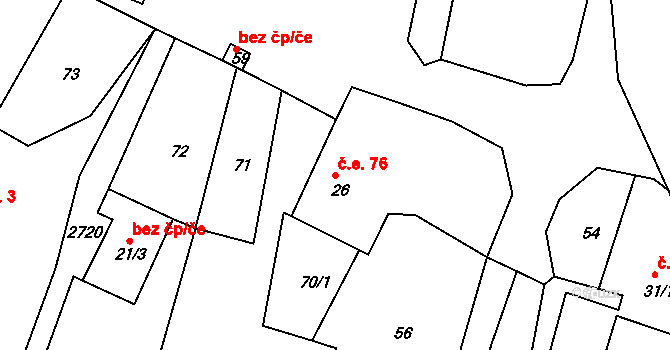 Strážovice 76, Pačejov na parcele st. 26 v KÚ Strážovice u Pačejova, Katastrální mapa