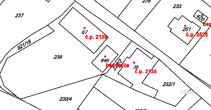 Šumperk 78288517 na parcele st. 846 v KÚ Dolní Temenice, Katastrální mapa