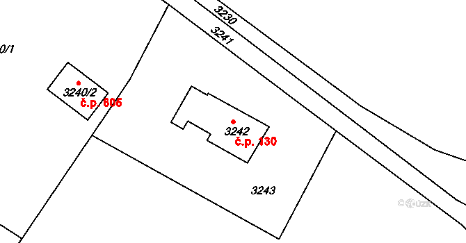 Podmoklice 130, Semily na parcele st. 3242 v KÚ Semily, Katastrální mapa