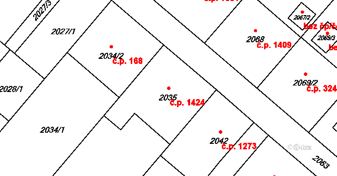 Petřvald 1424 na parcele st. 2035 v KÚ Petřvald u Karviné, Katastrální mapa