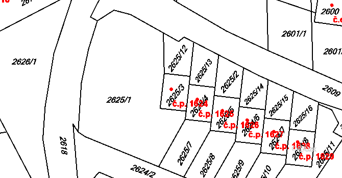 Kadaň 1624 na parcele st. 2625/3 v KÚ Kadaň, Katastrální mapa
