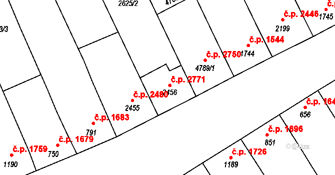 Břeclav 2771 na parcele st. 2456 v KÚ Břeclav, Katastrální mapa