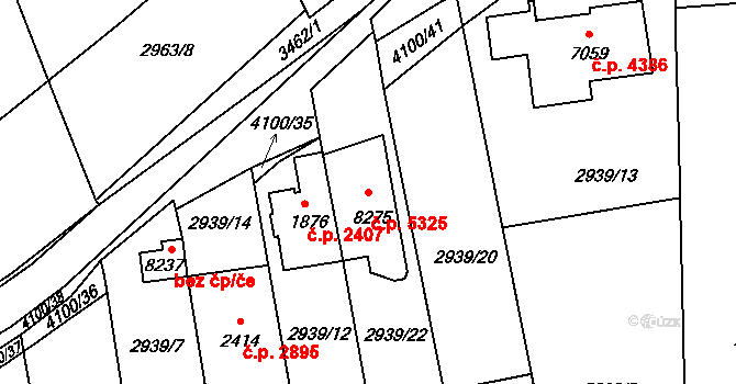 Zlín 5325 na parcele st. 8275 v KÚ Zlín, Katastrální mapa