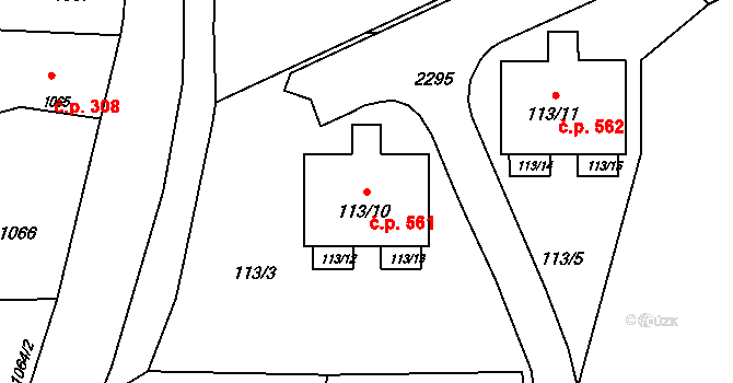 Suchdol nad Odrou 561 na parcele st. 113/10 v KÚ Suchdol nad Odrou, Katastrální mapa