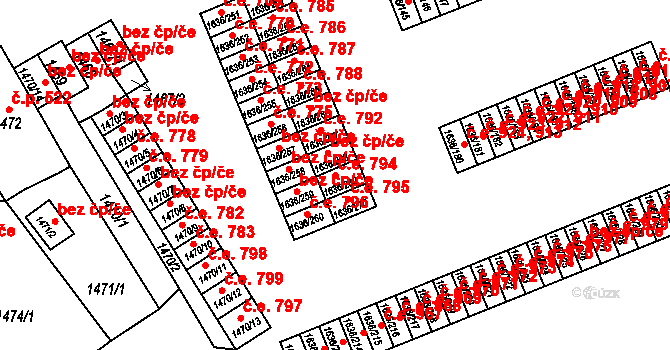 Teplické Předměstí 794, Bílina na parcele st. 1636/269 v KÚ Bílina, Katastrální mapa