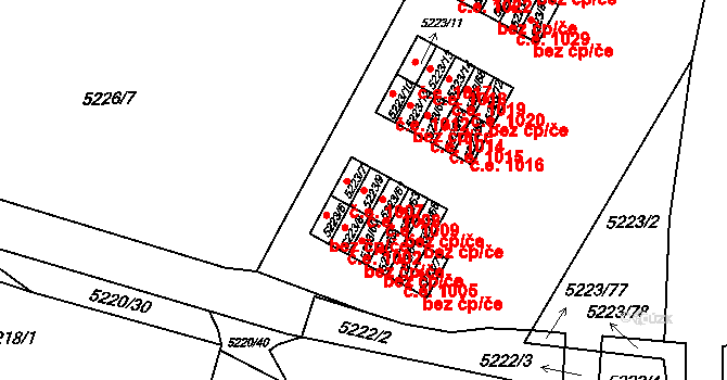 Předměstí 1008, Litoměřice na parcele st. 5223/9 v KÚ Litoměřice, Katastrální mapa
