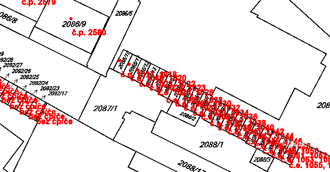 Znojmo 1027,1028 na parcele st. 2085/3 v KÚ Znojmo-město, Katastrální mapa